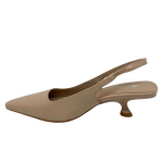 Made in Brazil by Carrano this little sling back has a slightly asymmetrical elongated toe shape, a 6cm heel the is located slightly off centre from the heel and is a comfortable and elegant shape that will look as great with your favourite jeans as it will with your corporate or elevated wear.