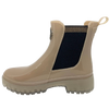 These great little wet weather boots are made from recycled materials using 100% renewable energy. Made by Lemon Jelly in Portugal you'll notice the beautiful lemon aroma as soon as you open the box! The contrast of the black elastic sides is aesthetically pleasing against the shiny Dusty Nude colouring of the boot and translucent chunky sole,