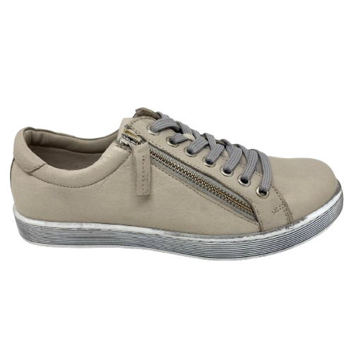 German-designed, all-day sneakers that are both lace-up and zipped for easy wearing. &nbsp;With an extra pair of laces, grey rubbed sole and removable insole for those with orthotics, these are a must-have for those looking for style and practicality.&nbsp;
