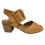 This beautifully soft sandal is made from a soft supple tan (coconut) leather, has a chunky stacked leather 6cm heel and offers plenty of support across the toes as well as across the instep with its wide buckled strap. This robust little sandal would work well as an elevated casual addition to your wardrobe or as an every day or work shoe. Made by Rilasarre.