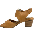 This beautifully soft sandal is made from a soft supple tan (coconut) leather, has a chunky stacked leather 6cm heel and offers plenty of support across the toes as well as across the instep with its wide buckled strap. This robust little sandal would work well as an elevated casual addition to your wardrobe or as an every day or work shoe. Made by Rilasarre.