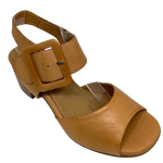 This beautifully soft sandal is made from a soft supple tan (coconut) leather, has a chunky stacked leather 6cm heel and offers plenty of support across the toes as well as across the instep with its wide buckled strap. This robust little sandal would work well as an elevated casual addition to your wardrobe or as an every day or work shoe. Made by Rilasarre.