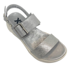 Super comfy and stylish, you'll have this sandal on high repeat all summer. Made with man made materials, it has a super comfy footbed with arch support and is adjustable across the instep and around the heel. The soft metallic finish has a skin pattern on the front strap and metallic detail on the wedge which both add to the look.