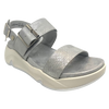 Super comfy and stylish, you'll have this sandal on high repeat all summer. Made with man made materials, it has a super comfy footbed with arch support and is adjustable across the instep and around the heel. The soft metallic finish has a skin pattern on the front strap and metallic detail on the wedge which both add to the look.