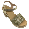 With it's retro flavour, light weight poly platform sole and metallic finish these little sandals could be you ultimate party shoe! Made in Spain.