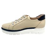 Super comfortable and gorgeous! These sleek leather sneakers are made in Spain, have an easy access zip entry and are versatile combination of colours and pattern. Wear them with your dress, skirt, pants or shorts and you'll look fabulous season after season&nbsp;