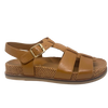 omfortable little fisherman's sandal in dark tan it has a moulded sole in leather trimmed on the outer with knitted/fabric finish. Brand is Top End.