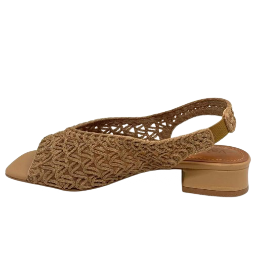 This super soft mesh and embroidered sandal offers a comfortable fit to those who suffer from bunions or "bumpy bits". It's low 3cm heel and wide peep toe also add to it's overall comfort. Made in Brazil.