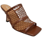 Leather and mesh heel slides, Willow Toffee by Mollini