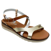 This little thong/sandal has a low wedge, super soft cushioning in the footbed, light weight, and comes in the great summer combo of white, tan, nude and gold. It's the perfect go-to for your summer wardrobe. Made in Spain.