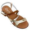 This little thong/sandal has a low wedge, super soft cushioning in the footbed, light weight, and comes in the great summer combo of white, tan, nude and gold. It's the perfect go-to for your summer wardrobe. Made in Spain.