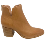 This versatile little ankle boot with a 6.5cm heel from Django &amp; Juliette is perfect in light tan and will work well in any wardrobe. The toe is tapered and well shaped for style and comfort. Entry is via a gold zip in the heel and the sides dip at the top of the boot for both ease of movement and aesthetic appeal.