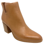 This versatile little ankle boot with a 6.5cm heel from Django &amp; Juliette is perfect in light tan and will work well in any wardrobe. The toe is tapered and well shaped for style and comfort. Entry is via a gold zip in the heel and the sides dip at the top of the boot for both ease of movement and aesthetic appeal.