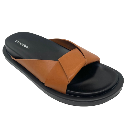 Made from vegan materials this slide is available in three colours...black, brandy and khaki.  It has a contoured sole for comfort and support and is an easy every slide for your summer wardrobe.