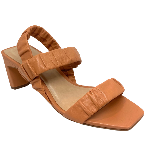 Carrano ruched leather heels Soft Orange