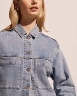 Never has denim been a more essential wardrobe stable and this is inherently true of the denim jacket. Effortless and relaxed the Edit lends a more casual edge to a dressy outfit or is the perfect companion to your jeans creating a fantastic double denim look. Oversized front pockets and distinctive seam detailing keep the edit contemporary. 