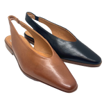 A great little trans seasonal sling back with a great new toe shape, low heel and is excellent for (but not limited to) a broad foot.