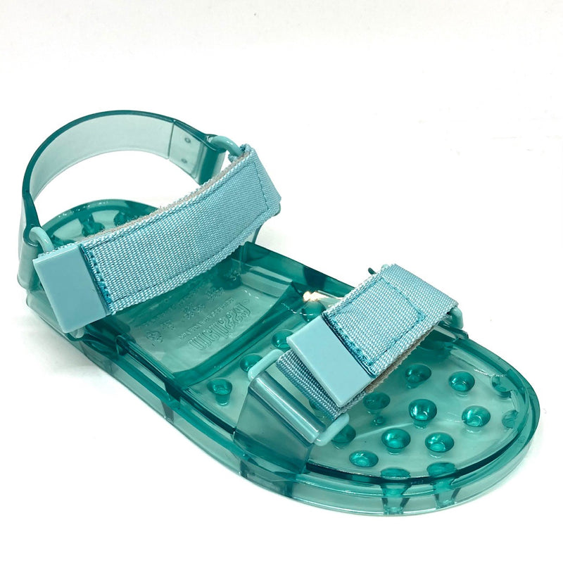 These fun jelly sandals are wonderful in our tropical climate. Not only will they withstand our tropical downpours but they are comfy, velcroed and look really cool! Available in fun colours like lilac/orange combo, a pretty aqua and black.  Made in Brazil.