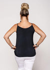 Singlet top with round neck on one side and V neck on the other so wear whichever way you like. 