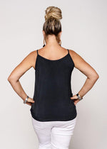 Singlet top with round neck on one side and V neck on the other so wear whichever way you like. 