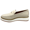 Here's a comfortable retro loafer that's going to be a hit in your winter wardrobe. The white rubber and tan trimmed platform looks great and adds some height. The star trim on the tab cross the foot adds to their appeal.  Colours - Camel, Cream