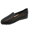This super comfy little loafer is a great asset to your wardrobe all year round. The leather is soft and supple with cut outs to mould around any lumps and bumps. The cut outs allow for good ventilation in the warmer months as well. The rounded toe shape is also comfortable on most feet and the sole is very cushioned. Colours  -  Black, 