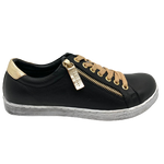 The Token sneaker is tried and tested.  If you haven't already you need to give these favourites a run.  Zipper entry, removable insole, soft leather and generous in width. Choose to either wear the self coloured laces or gold. Your feet will love these.  